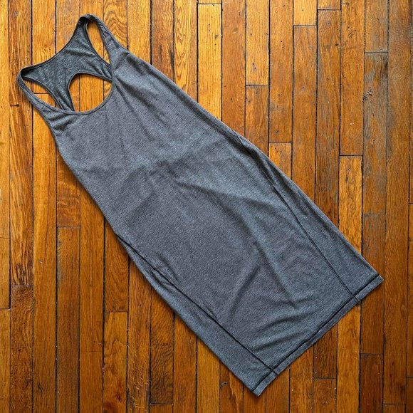 Lululemon Dresses & Skirts - Lululemon Go For It Dress W8947S Women Black White Stripe Midi Length Yoga Dress